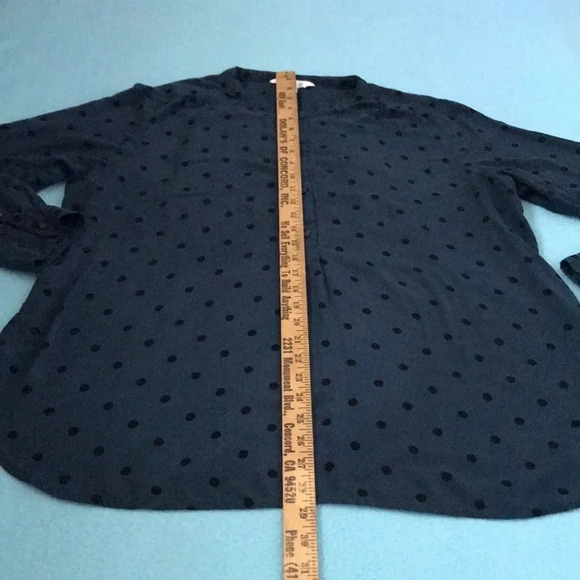 OLD NAVY the tunic shirt polka dots half button up collar button cuffs size XL - Picture 9 of 9